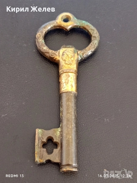 Винтидж тирбушон бронзов ключ красиво орнаментиран рядък за КОЛЕКЦИОНЕРИ 51051, снимка 1