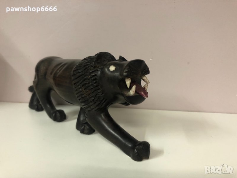 Дърворезба лъв от абаносово дърво, снимка 1