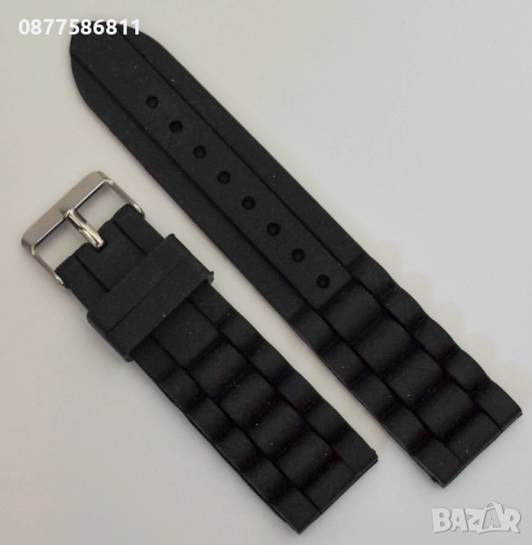 НОВА ЧЕРНА СИЛИКОНОВА ГУМЕНА КАИШКА ЗА ЧАСОВНИК.ЧЕРНИ СИЛИКОНОВИ ГУМЕНИ КАИШКИ ЗА ЧАСОВНИЦИ, снимка 1