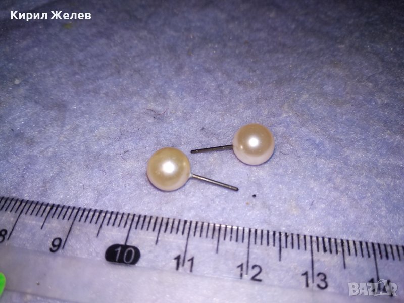 СТАРИ СРЕБЪРНИ ПЕРЛЕНИ НЕЖНИ РЕТРО ОБЕЧКИ 26775, снимка 1