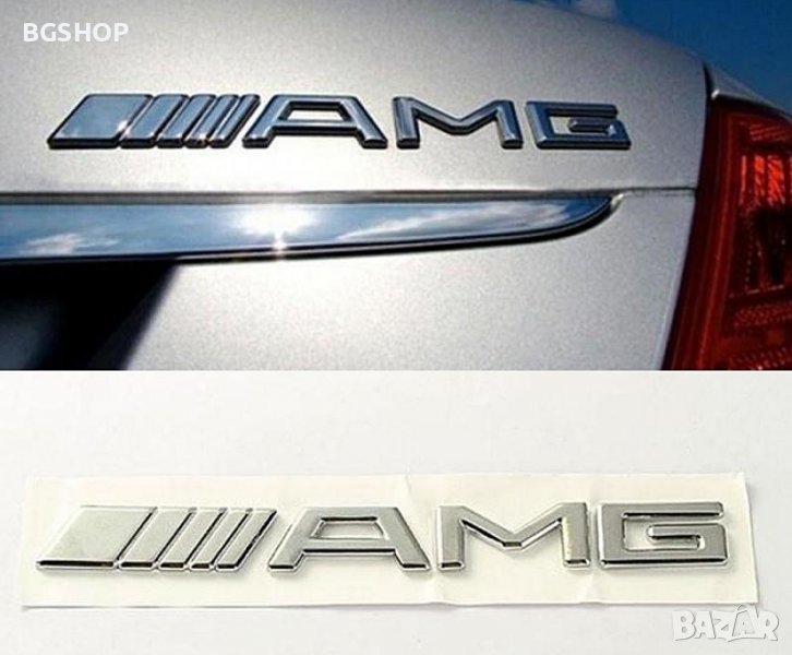 Емблема Mercedes AMG - Silver, снимка 1