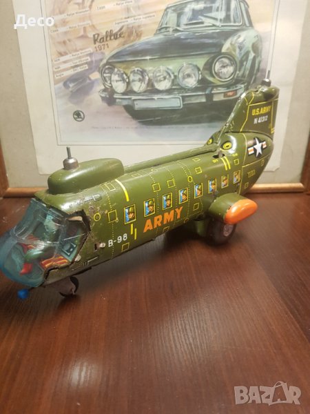 Стара тенекиена играчка ALPS-Japan Хеликоптер ., снимка 1