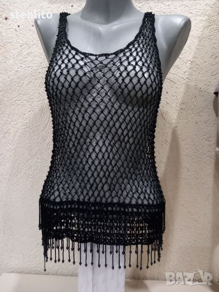 Дамски топ мрежа в черно, снимка 1