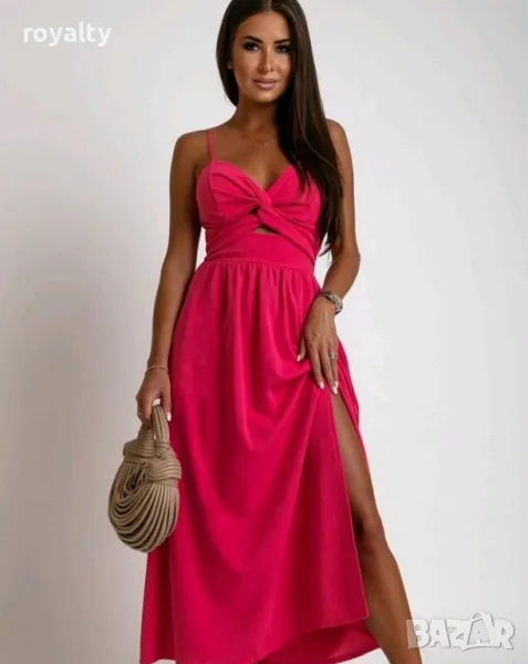 Дълга дамска рокля в циклама, снимка 1