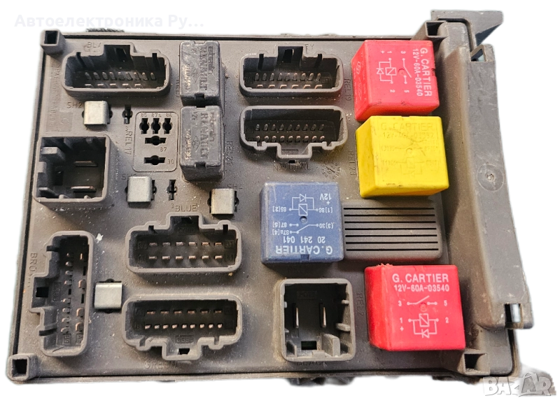 RENAULT LAGUNA II ОРИГИНАЛНА КУТИЯ С ПРЕДПАЗИТЕЛИ, РЕЛЕ, BSI, BSM, BCM МОДУЛ, 518002217 ,8200004201, снимка 1