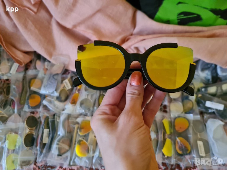 слънчеви очила котешки с златисто червени огледални стъкла н.327, снимка 1