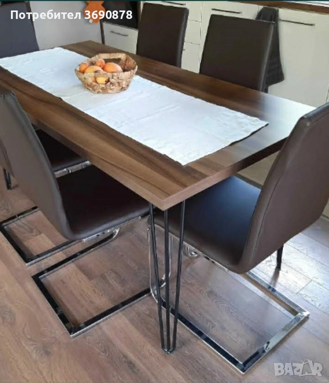 Комплект кухненски столове 6бр. + калъфи за тях., снимка 1