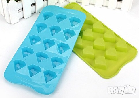 15 диаманта диаманти камъни силиконов молд форма фондан шоколад бонбони лед, снимка 1