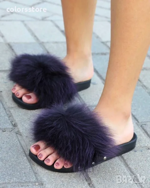 Равни чехли - лилав ЕСТЕСТВЕН пух - 1616, снимка 1