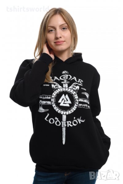 Нов дамски суичър с трансферен печат Рагнар Лодброк, сериала Викинги, снимка 1