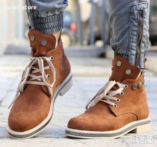 Равни боти - кафяв велур - K-48, снимка 1