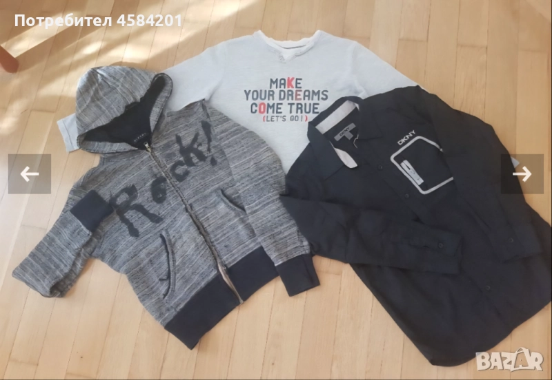 Детска риза DKNY и суитшърт SISLEY за 10г.момче, снимка 1