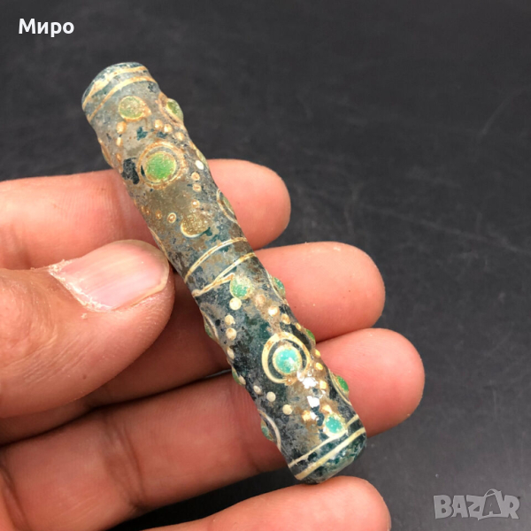 РИСУВАНО СТЪКЛО СТАРА МЪНИСТА ТАЛИСМАН ПРОТИВ УРОКИ АМУЛЕТ, снимка 1