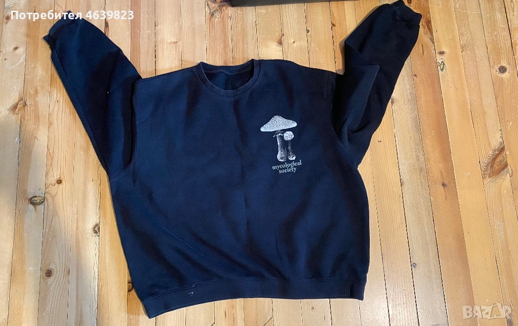 Черна блуза с щампа на гъба, снимка 1