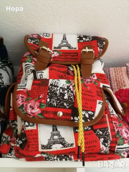 Раница от плат. Последен 1 брой червена, снимка 1