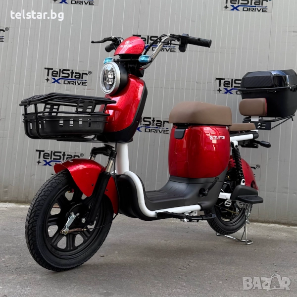 Eлектрически скутер TELSTAR EMAL 1200W с двойна седалка и възможност за педали Нов модел 2025, снимка 1