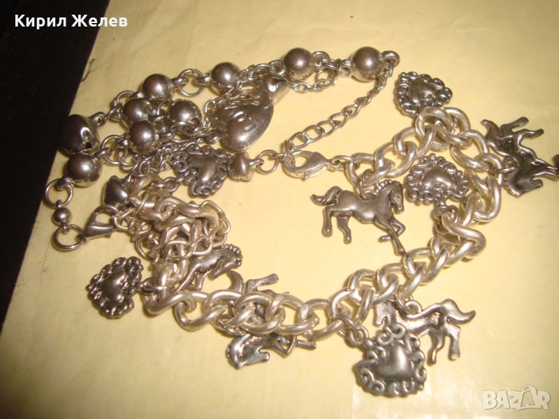 КРАСИВА ПОСРЕБРЕНА АРТ ГРИВНА с ФИГУРКИ 21725, снимка 1