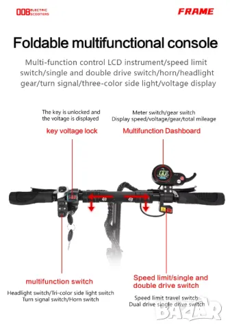 Електрическа тротинетка със седалка ТОП! 3200W Мощна голяма за възрастни, електрически скутер офроуд, снимка 13 - Велосипеди - 50024753