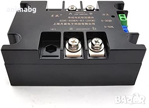 ANIMABG Модул за плавен старт и стоп на монофазен двигател, Модел SSR-60WA-R2, 2kW, Черен, снимка 3 - Друга електроника - 39264826