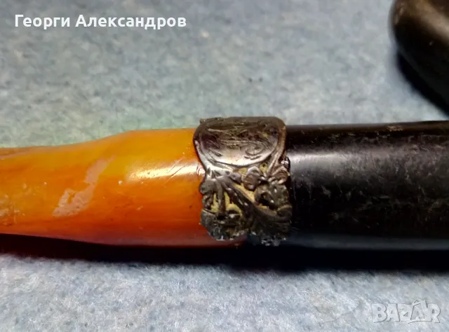 Старинно Царско Руско КЕХЛИБАРЕНО ЦИГАРЕ Кехлибар със СРЕБЪРЕН Обков, снимка 15 - Антикварни и старинни предмети - 48938268