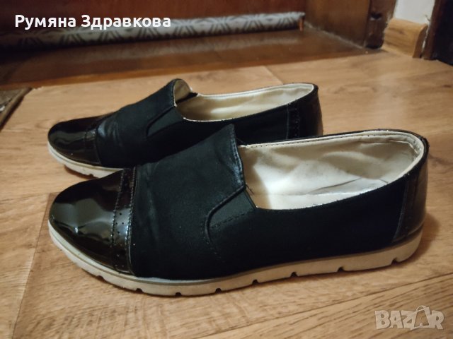Черни велурени обувки 39 номер, снимка 4 - Дамски ежедневни обувки - 42956550