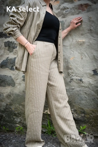 Комплект „Verde“ – риза и панталон в тъмно зелено, снимка 4 - Комплекти - 51453953