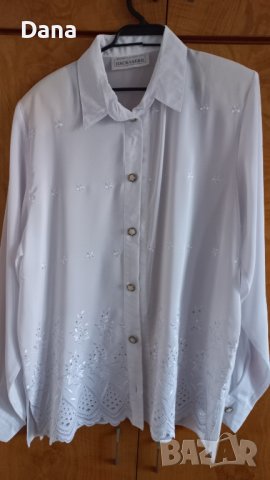 Копринена блуза с бродерия