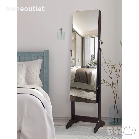 ПРОМОЦИЯ Органайзер за бижута и козметика с вградено огледало и заключващ механизъм QHX-003-DE, снимка 7 - Шкафове - 52824804