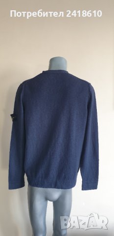 Stone Island Cotton Knit V - Neck Mens Size L ОРИГИНАЛ! Мъжки памучен Пуловер!, снимка 3 - Пуловери - 43477958
