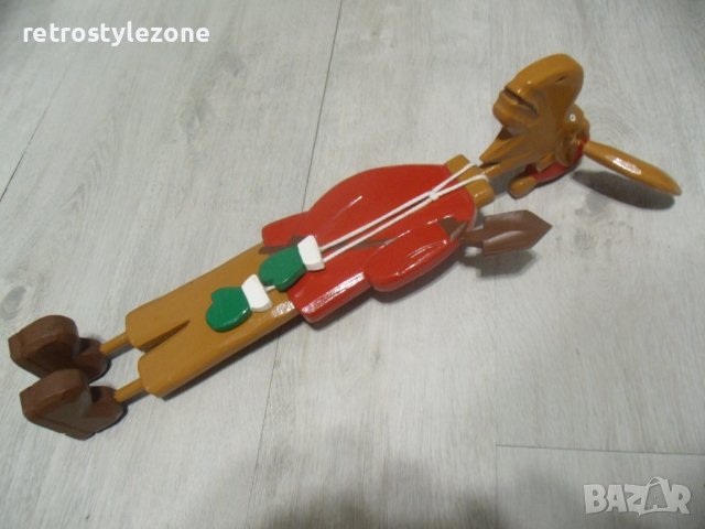 № 6430 стара дървена фигура   - височина 57 см , снимка 3 - Други ценни предмети - 37608044