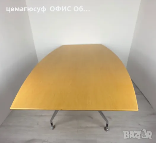 König & Neurath Summa конферентна маса, клен, 200 x 120 см – лодкова форма , снимка 10 - Маси - 49832528