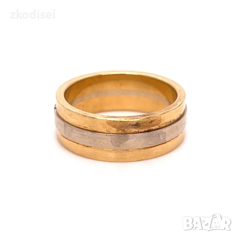 Златен пръстен брачна халка 12,65гр. размер:61 14кр. проба:585 модел:32406-5, снимка 3 - Пръстени - 50725401