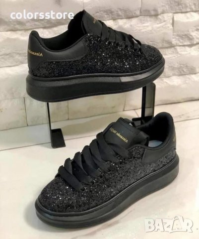 Черни брокатени кецове  Alexander McQueen  код Br234, снимка 1 - Кецове - 40035715