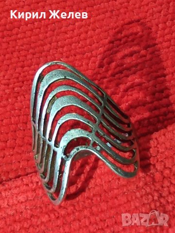 СТАР СРЕБЪРЕН АРТ ПРЪСТЕН СРЕБРО 925 АЖУРНА РЪЧНА МАЙСТОРСКА АРТ НУВО ИЗРАБОТКА АНГЛИЯ 26266, снимка 14 - Пръстени - 34630789