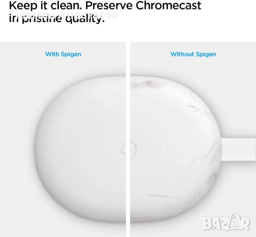 Spigen Silicone Fit кейс за Chromecast with Google TV (2020) – бял, снимка 5 - Калъфи, кейсове - 53281434