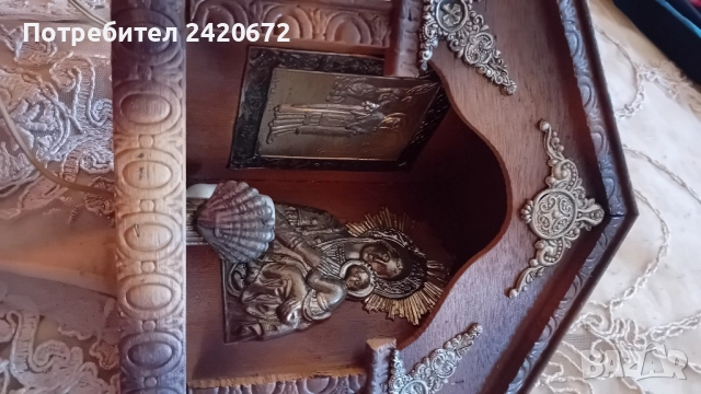 иконостас трептих, снимка 2 - Антикварни и старинни предмети - 52094978