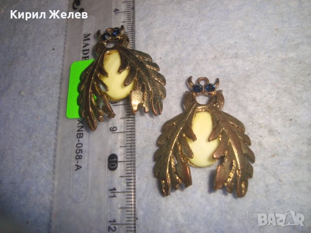 2 ФИГУРАЛНИ ВИНТИДЖ АРТ ЗЛАТИСТИ ВИСУЛКИ за ОБЕЦИ или ДРУГИ БИЖУТА 41911, снимка 4 - Други - 36623756
