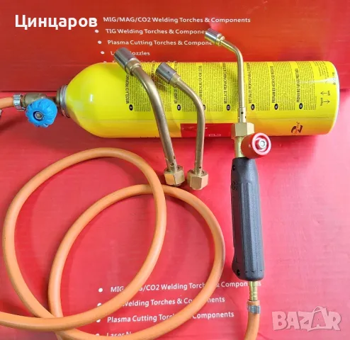 Горелка с човки 3бр, регулатор флакон газ, флакон мап газ 385гр.