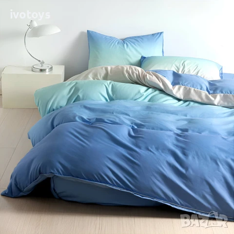 Двулицево спално бельо с ластик (размер за приста), 4 части - Модел WS17692, снимка 1