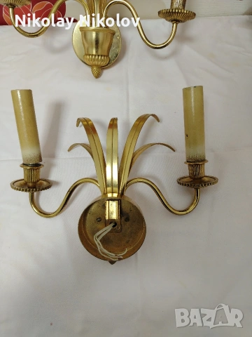 месингови аплици от 1950, снимка 9 - Лампи за стена - 53144811