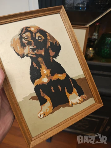 Лот картини ръсувани върху дърво с дървена рамка , снимка 4 - Картини - 50487883