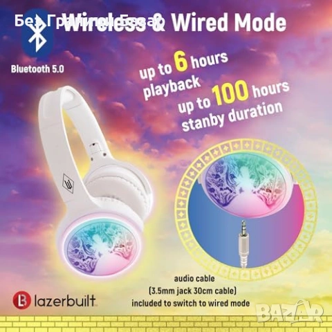 Нови детски 2 в 1 Bluetooth/Жични Слушалки с Микрофон MicroSD 10м Обхват LED, снимка 3 - Bluetooth слушалки - 53525722