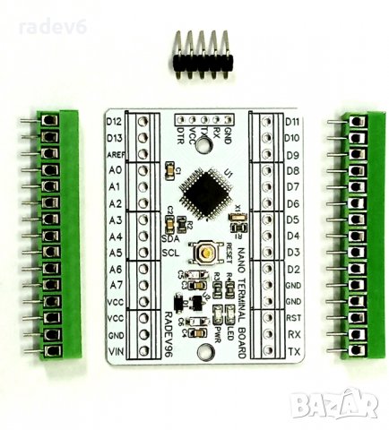 Nano Terminal Board, ATMega328P-AU, Arduino съвместим, снимка 1 - Друга електроника - 36675210