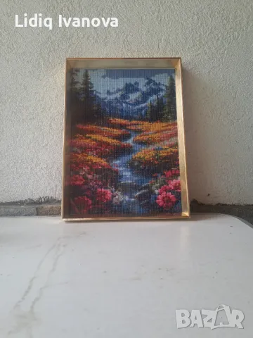 Диамантен гоблен пейзаж-готов и рамкиран, снимка 3 - Гоблени - 50322898