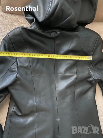 Дамско кожено яке с качулка, естествена телешка кожа, снимка 10 - Якета - 38518518