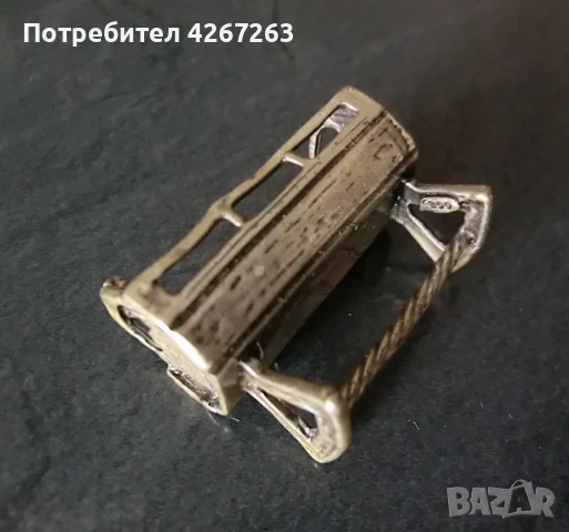 Мини фигурка бебешко кошче, маркировка .800, снимка 6 - Статуетки - 50925526