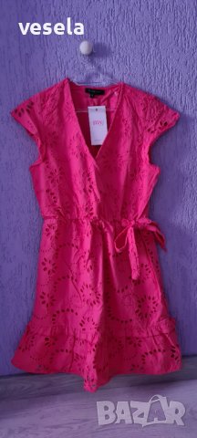 Актуална рокля в цвят диня, снимка 1 - Рокли - 40166999