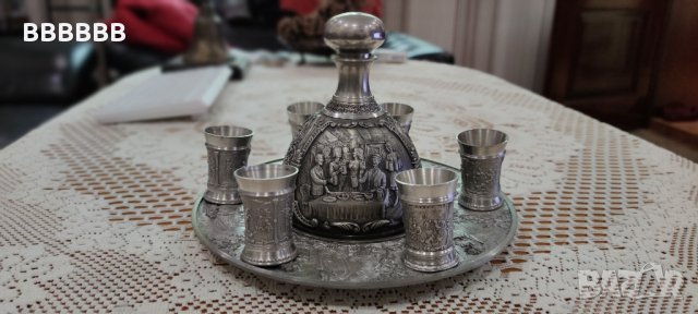 Уникален Колекционерски Сервиз за ликьор , греена ракия 