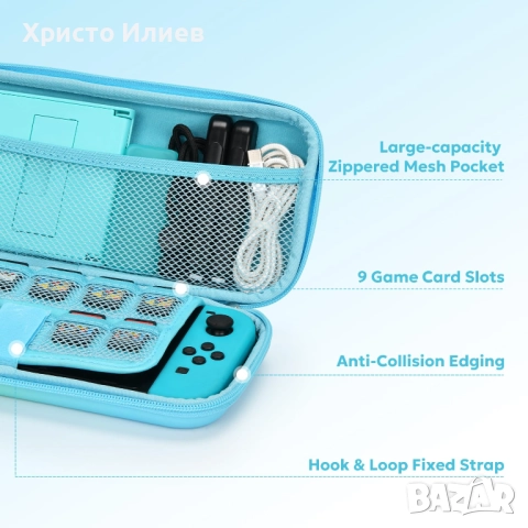 Защитен калъф за Nintendo Switch протектор за екран и много аксесоари Комплект, снимка 9 - Аксесоари - 50728392