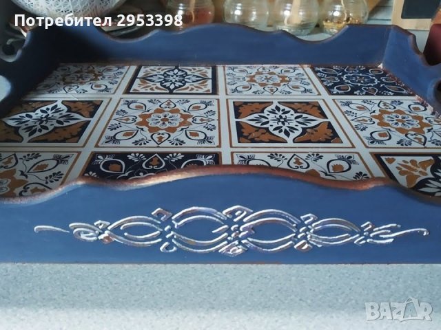 Продавам ръчно декорирани подноси, снимка 4 - Декорация за дома - 43284082